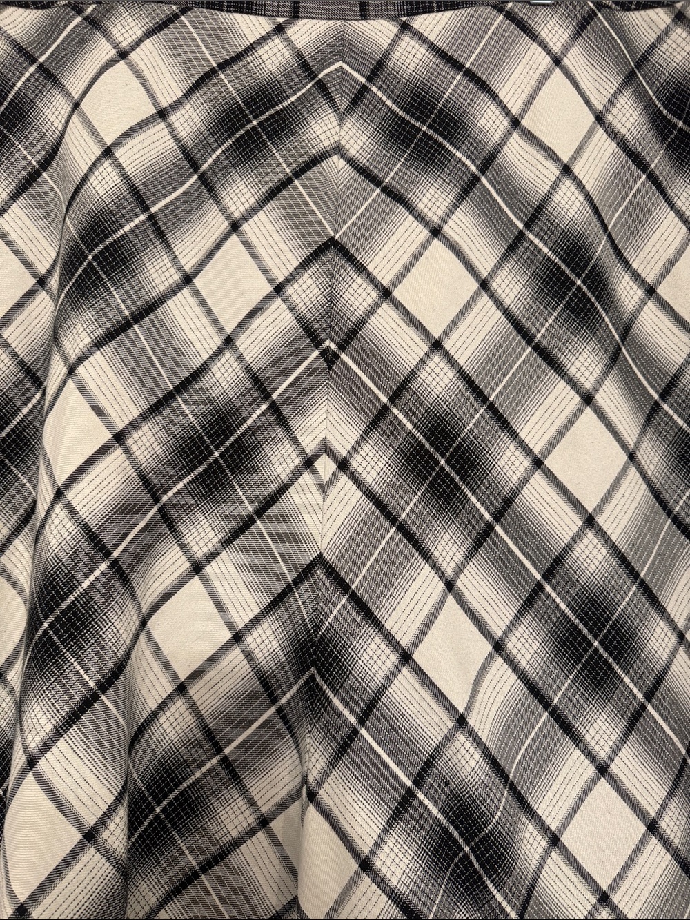 Lane Bryant Plaid Bias Cut Maxi Skirt Black Gray White Size 20 - Picture 4 of 8